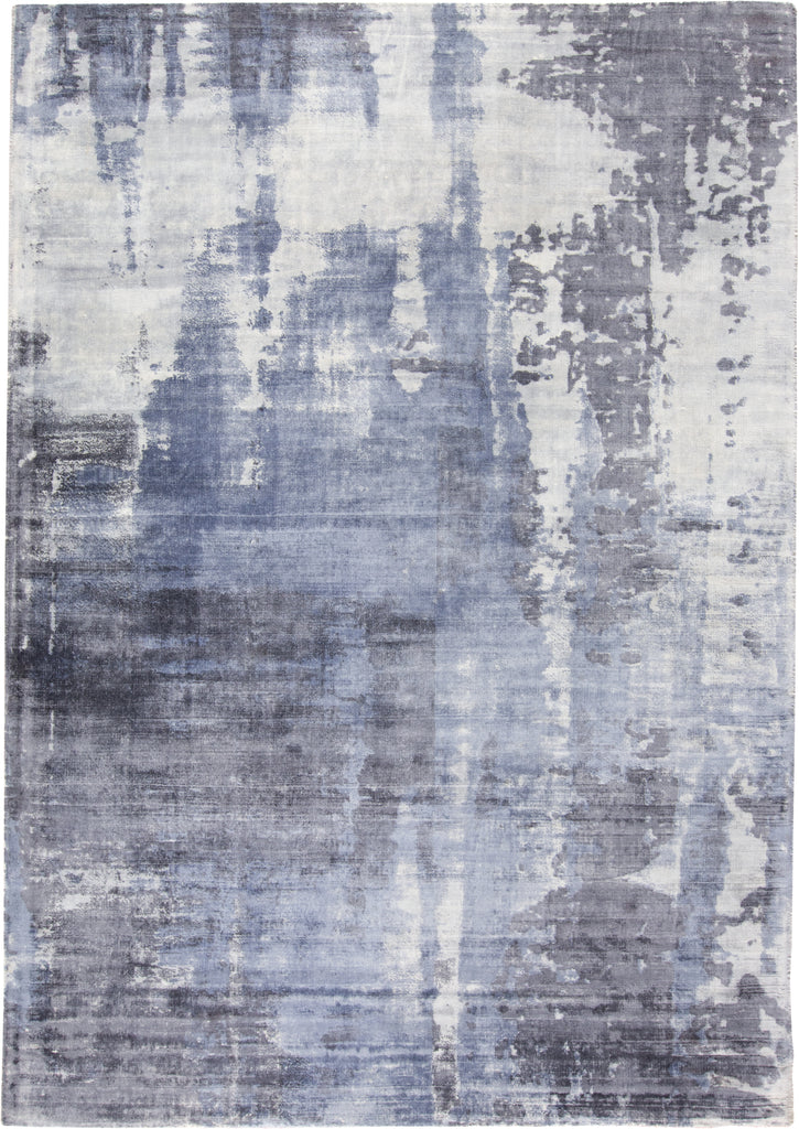 Emory Modern Abstract Blue Gray Ivory Area Rug (8' x 10' / Pattern 2)