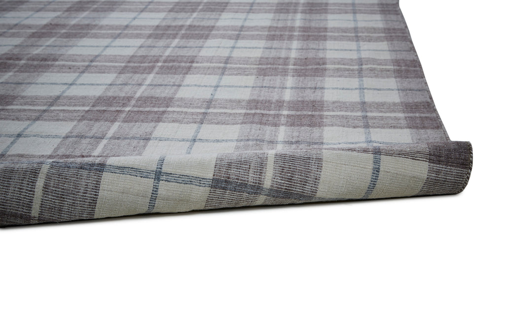 Crosby Transitional Plaid Gray Taupe Ivory Area Rug (8' x 10')