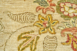 Mata Hari Transitional Floral Botanical Ivory Orange Green Area Rug (8'6" x 11'6")