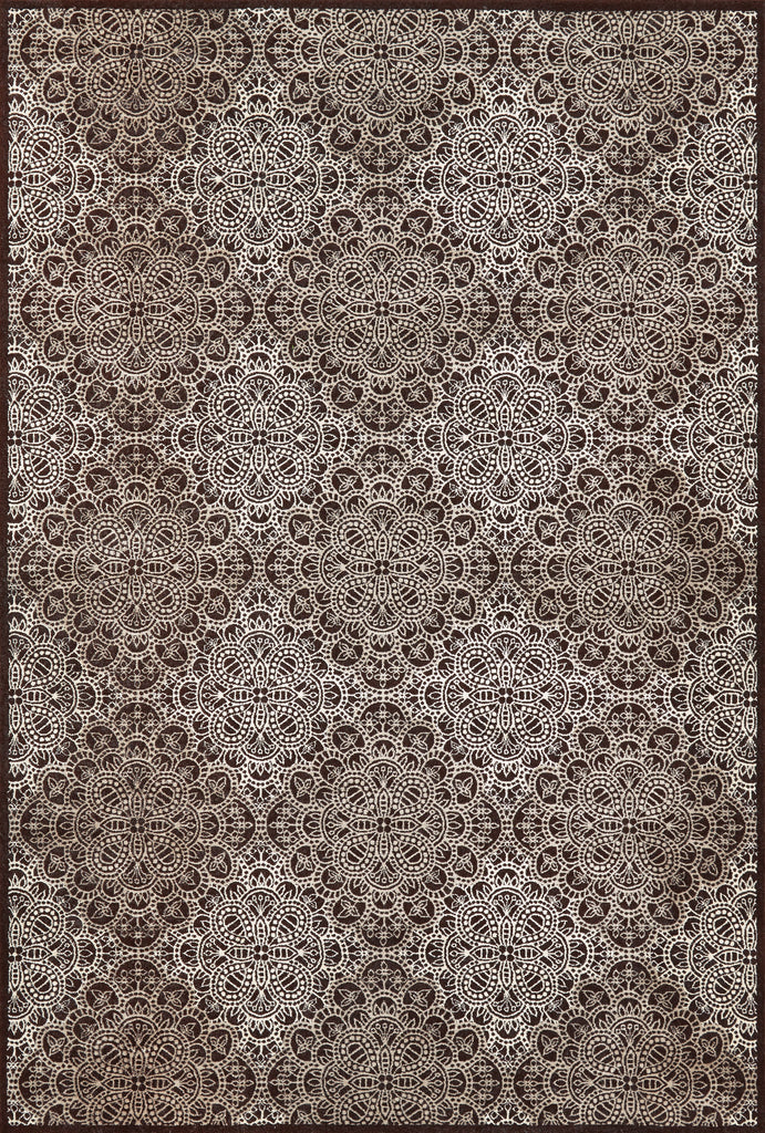 Azeri II Transitional Damask Brown Ivory Tan Area Rug (10' x 13'2")