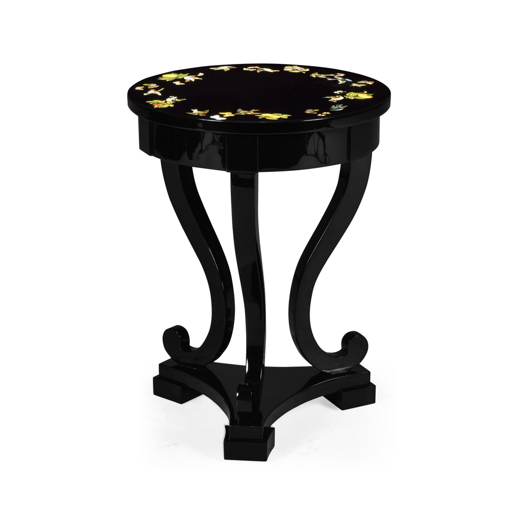 Traditional Accents Biedermeier Black Cigarette Table