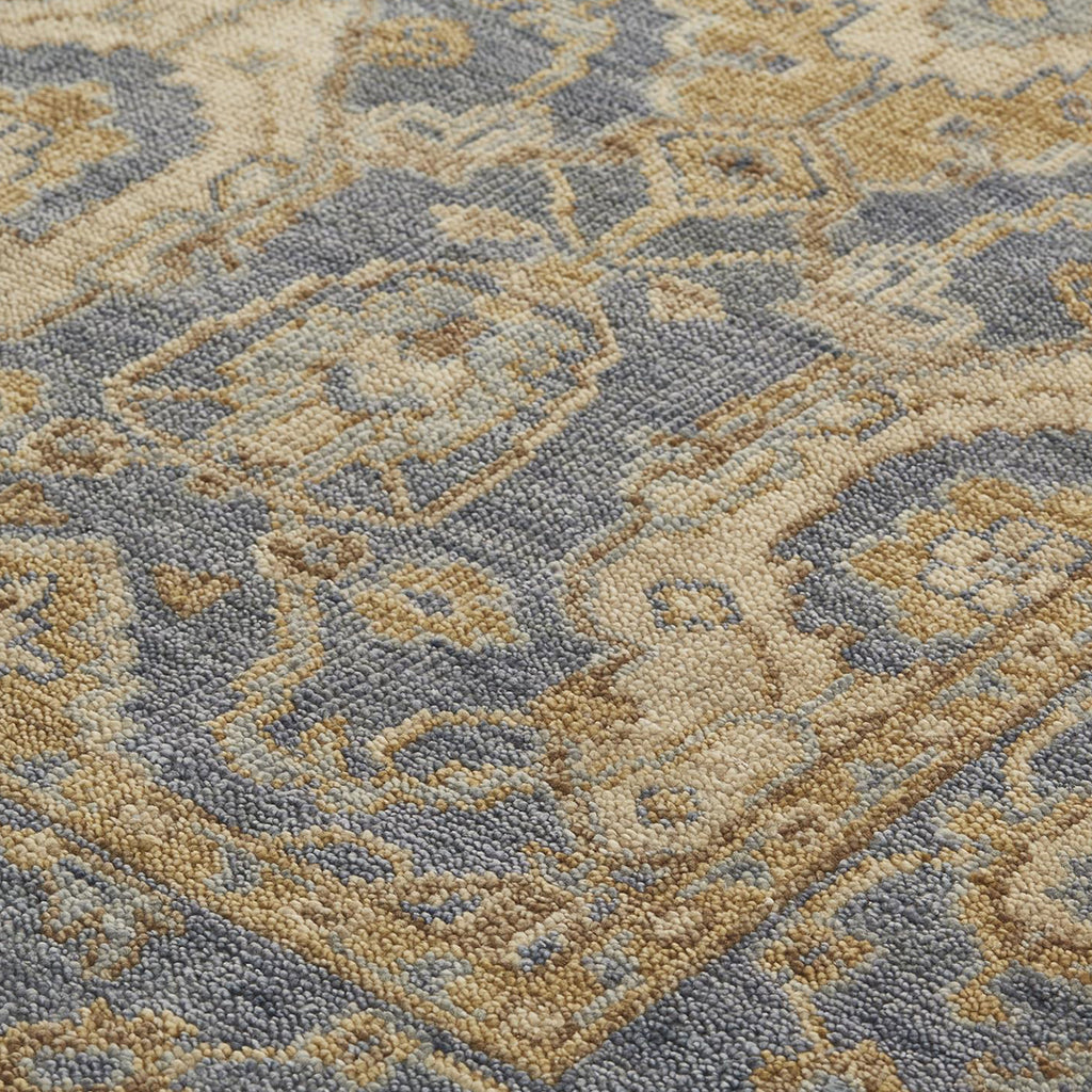 Carrington Traditional Oriental Blue Gold Tan Area Rug (2' x 3')