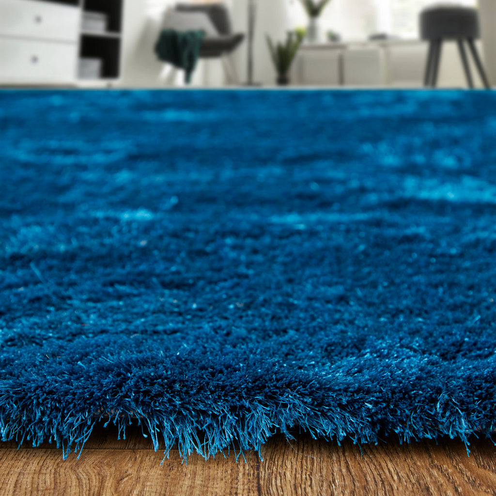 Indochine Modern Solid Blue Green Area Rug (10' x 10')