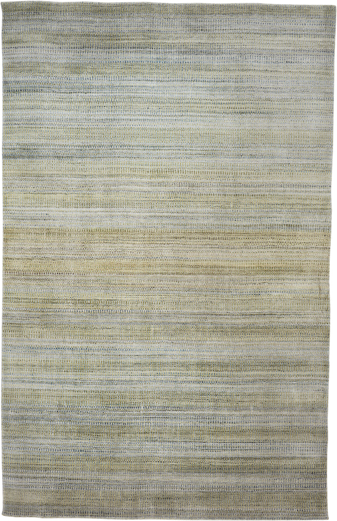 Milan Modern Gradient Ombre Green Blue Tan Area Rug (2' x 3')