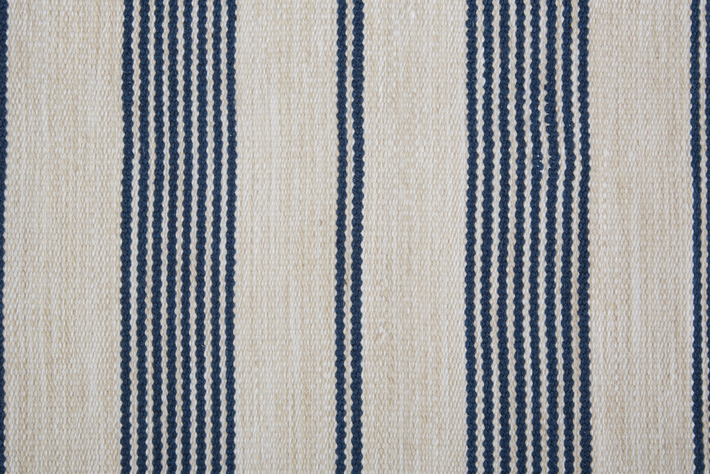 Duprine Transitional Stripes White Ivory Blue Area Rug (4' x 6')