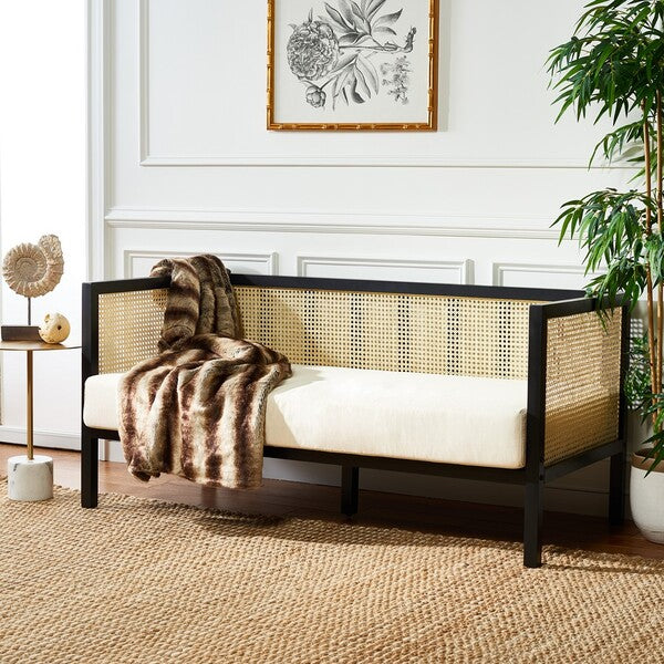 Dune Rattan 3 Seater Sofa, Black Frame