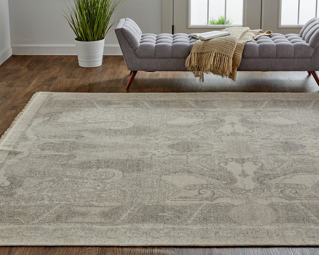 Zander Transitional Ikat Taupe Brown Area Rug (8'6" x 11'6")