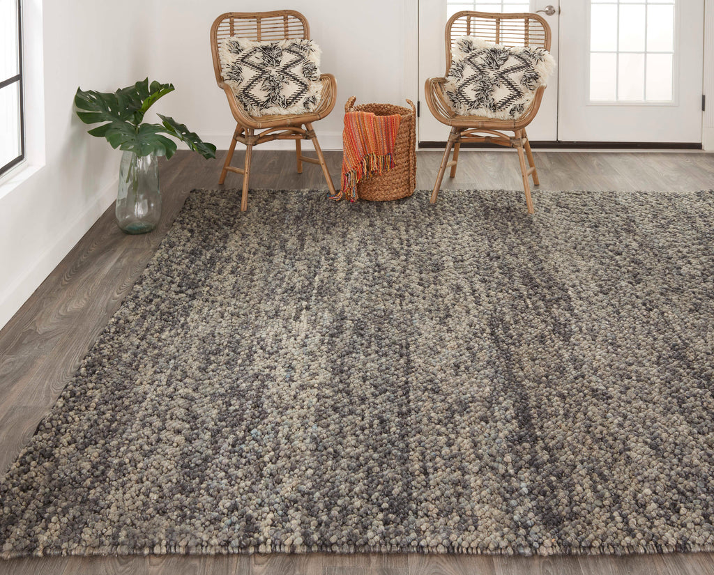 Berkeley Transitional Abstract Gray Taupe Black Area Rug (2' x 3')