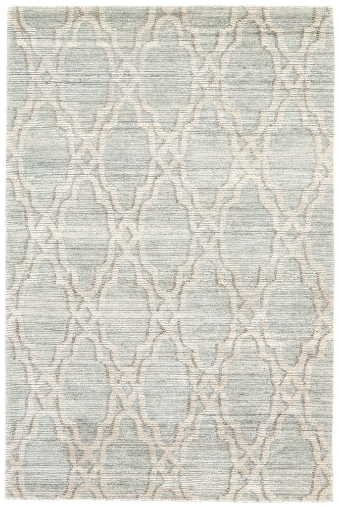 Finley Transitional Trellis Lattice Blue White Gray Area Rug (4' x 6')