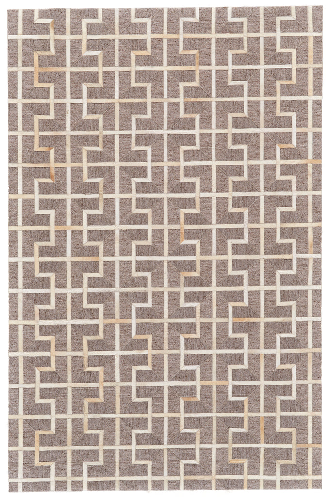 Fannin Transitional Geometric Brown Tan Ivory Area Rug (5' x 8')