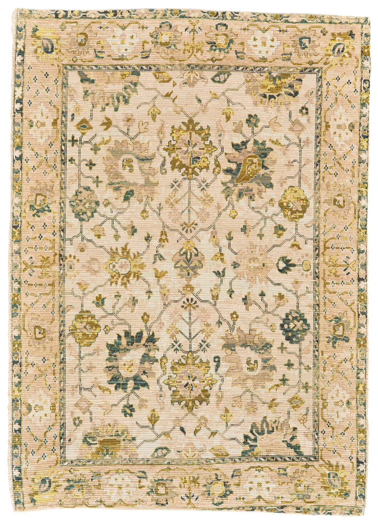 Mcclare Modern Paisley Ivory Green Blue Area Rug (5' x 8')