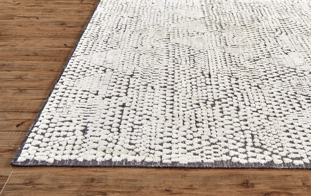 Norah Modern Diamond Ivory Gray Area Rug (9'6" x 13'6")