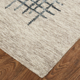 Maddox Transitional Abstract Gray Green Tan Area Rug (9' x 12')