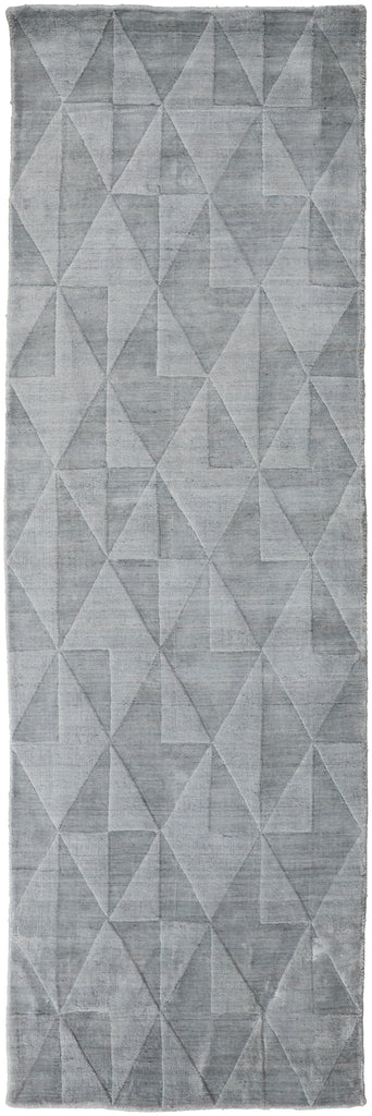 Gramercy Modern Geometric Gray Ivory Silver Area Rug (2'6" x 8')