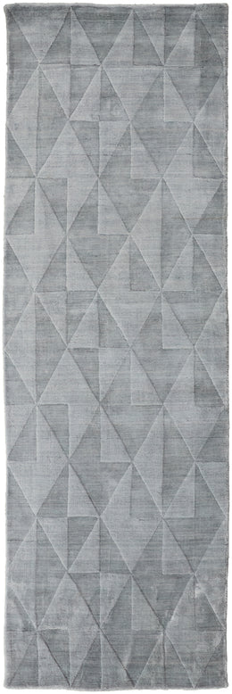 Gramercy Modern Geometric Gray Ivory Silver Area Rug (2' x 3')