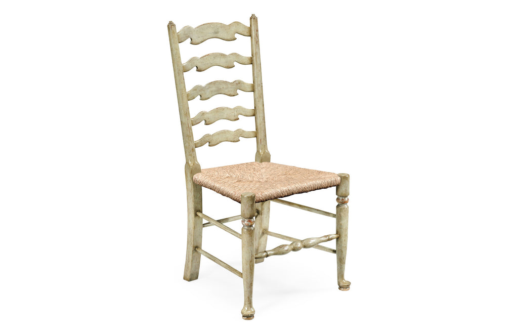 Casual Accents Grey Painted Ladderback Side Chair