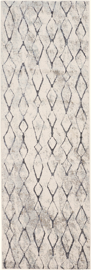 Kano Transitional Diamond Ivory Gray Taupe Area Rug (2'7" x 8' / Pattern 2)