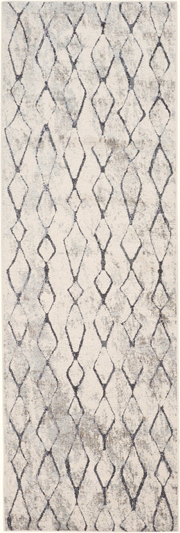 Kano Transitional Diamond Ivory Gray Taupe Area Rug (6'7" x 9'6" / Pattern 2)