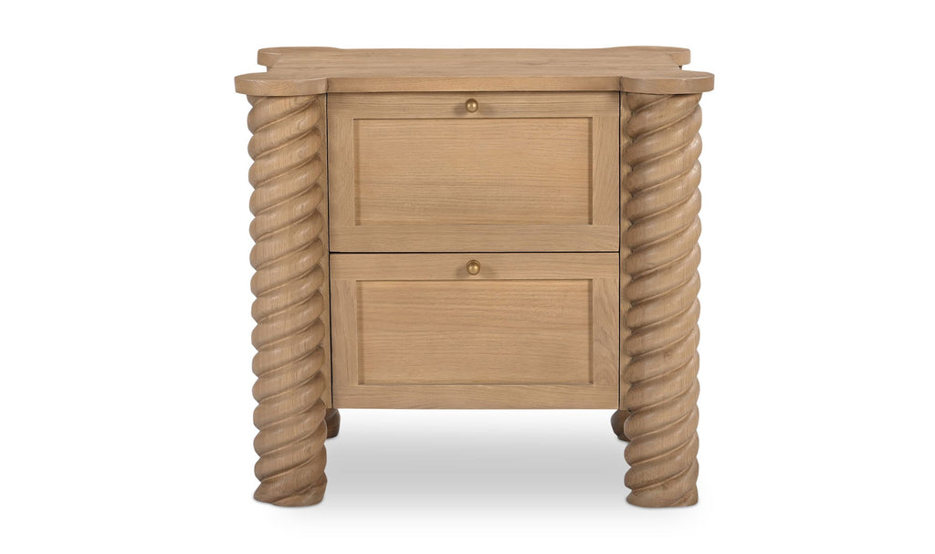 Treccia 2 Drawer Nightstand Oak