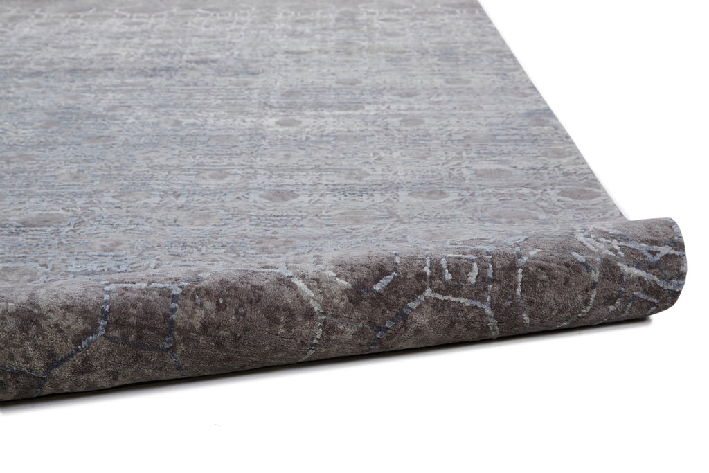 Hannah Modern Distressed Blue Gray Taupe Area Rug (9'6" x 13'6")