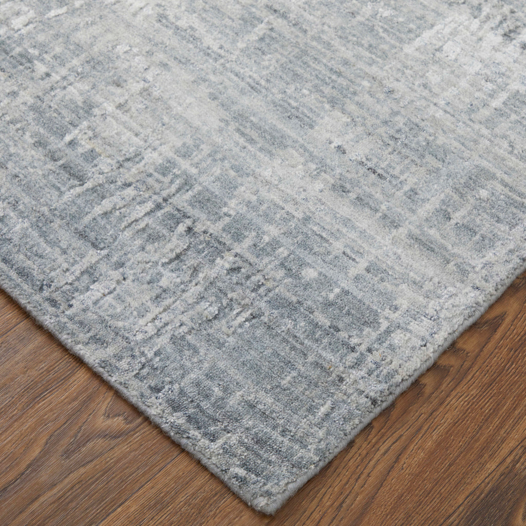 Eastfield Modern Abstract Blue Silver Area Rug (8' x 10')