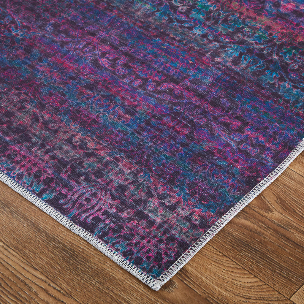 Voss Transitional Abstract Blue Purple Area Rug (10'6" x 14')