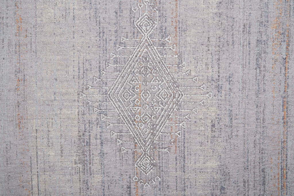 Francisco Transitional Geometric Gray Ivory Orange Area Rug (1'8" x 2'10")