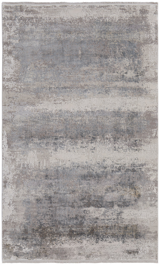 Cadiz Modern Abstract Taupe Gray Silver Area Rug (13' x 20')