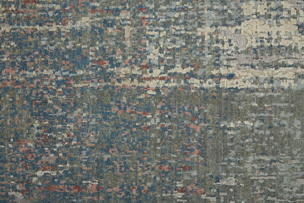 Conley Modern Abstract Gray Taupe Blue Area Rug (9'6" x 13'6" / Pattern 2)