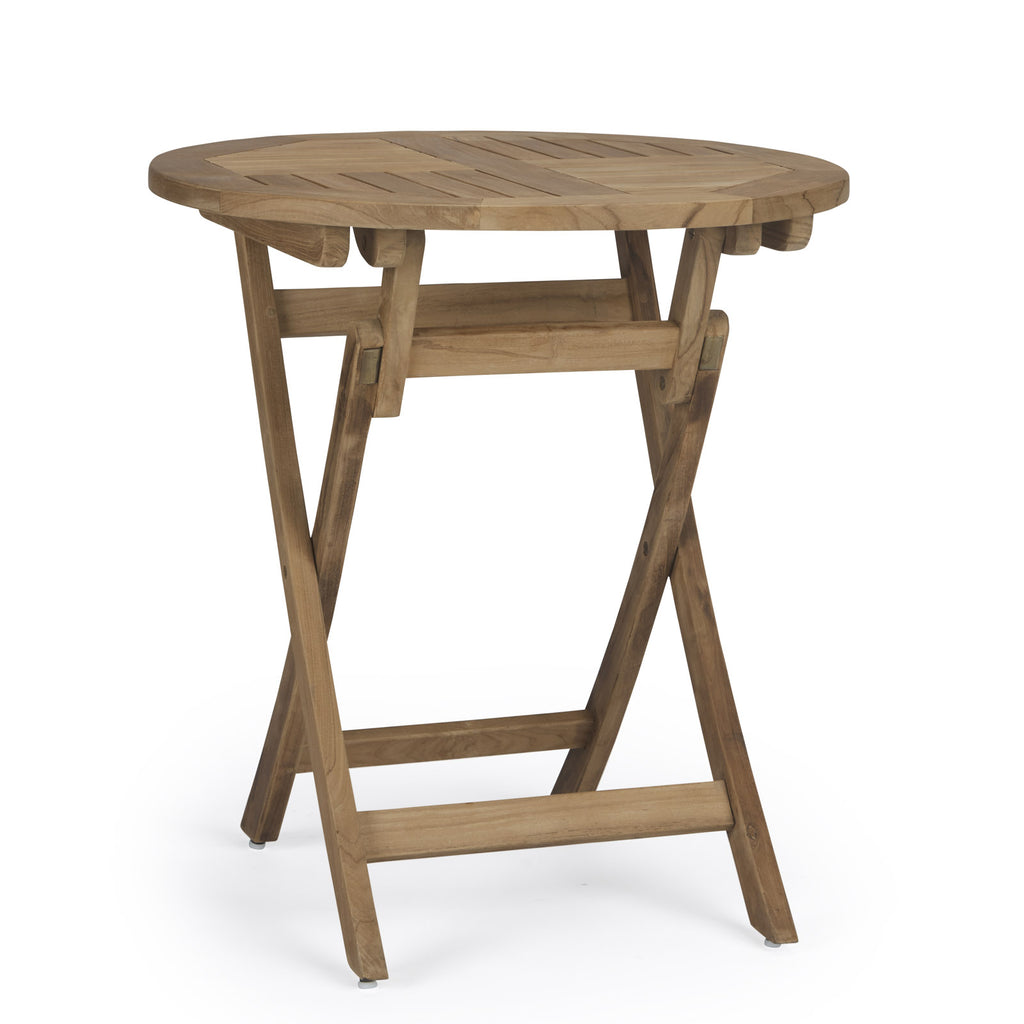 Round Teak Folding Dining Table