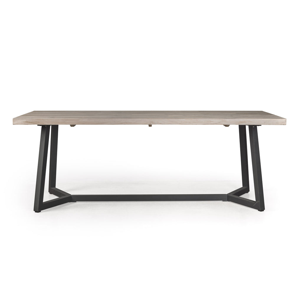 Jamie Outdoor Teak and Aluminum Dining Table