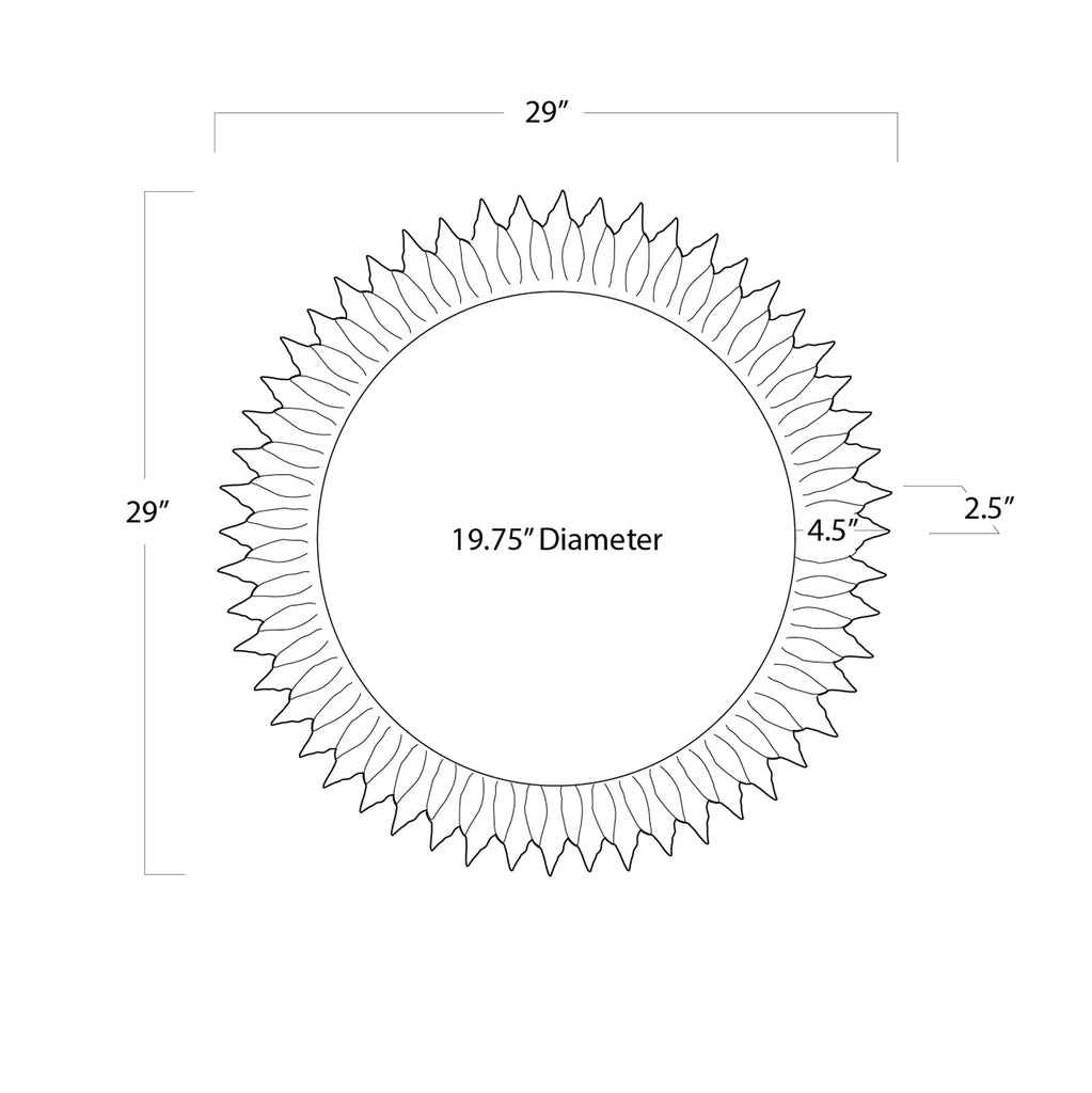 Sun Flower Mirror Small - Antique Gold