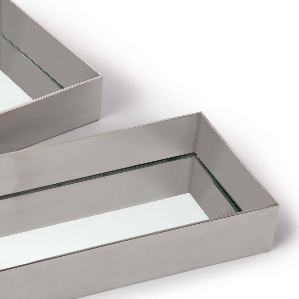 Rectangle Metal Tray Set - Polished Nickel