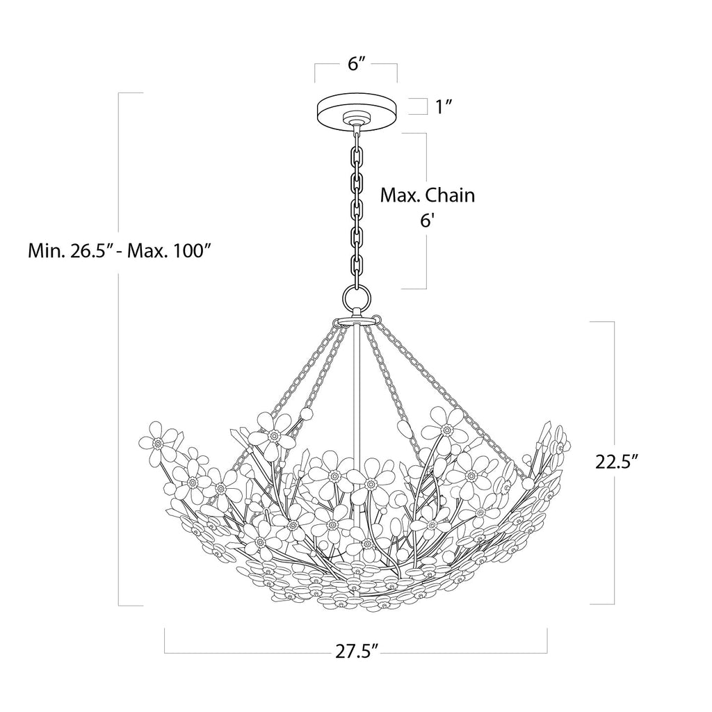 Cheshire Basin Chandelier - Gold Leaf