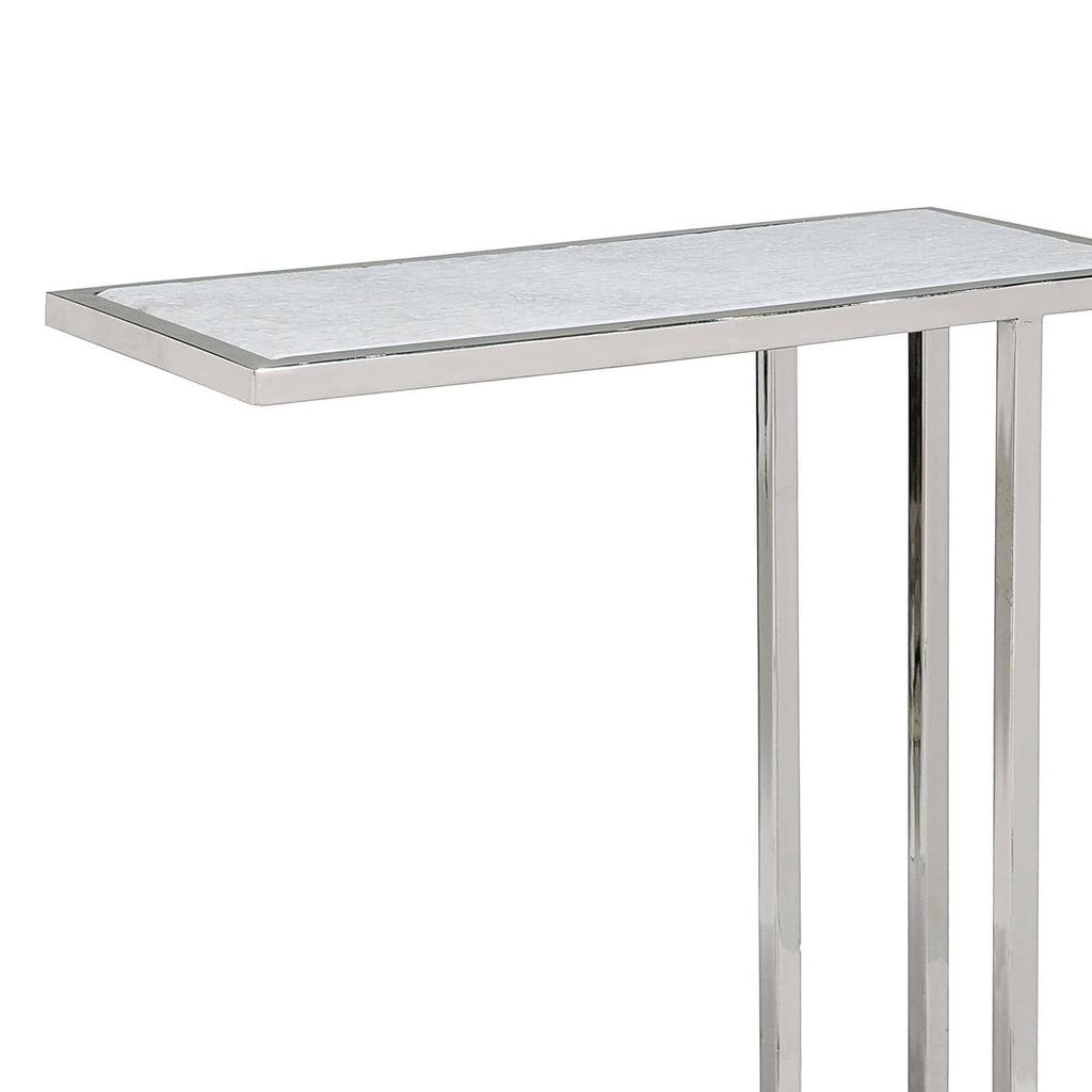 Echelon Sofa Hugger Table - Polished Nickel