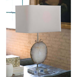 Exhibit Table Lamp - Nickel and Natural Agate