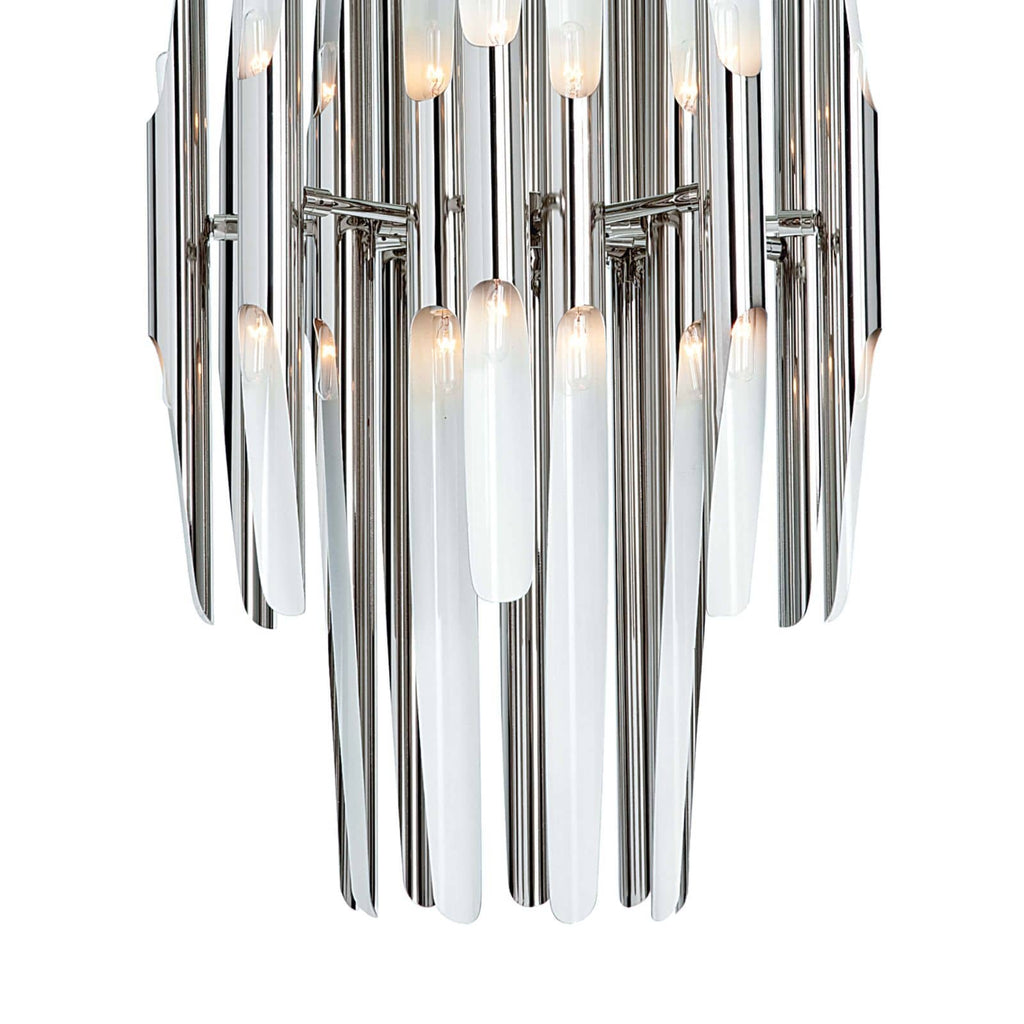 Redford Chandelier - Polished Nickel and Ivory