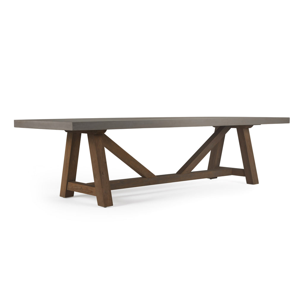 Raw Concrete Trestle Dining Table