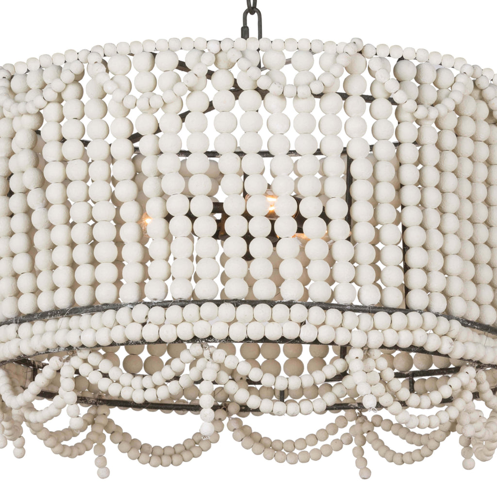 Malibu Drum Pendant - Weathered White