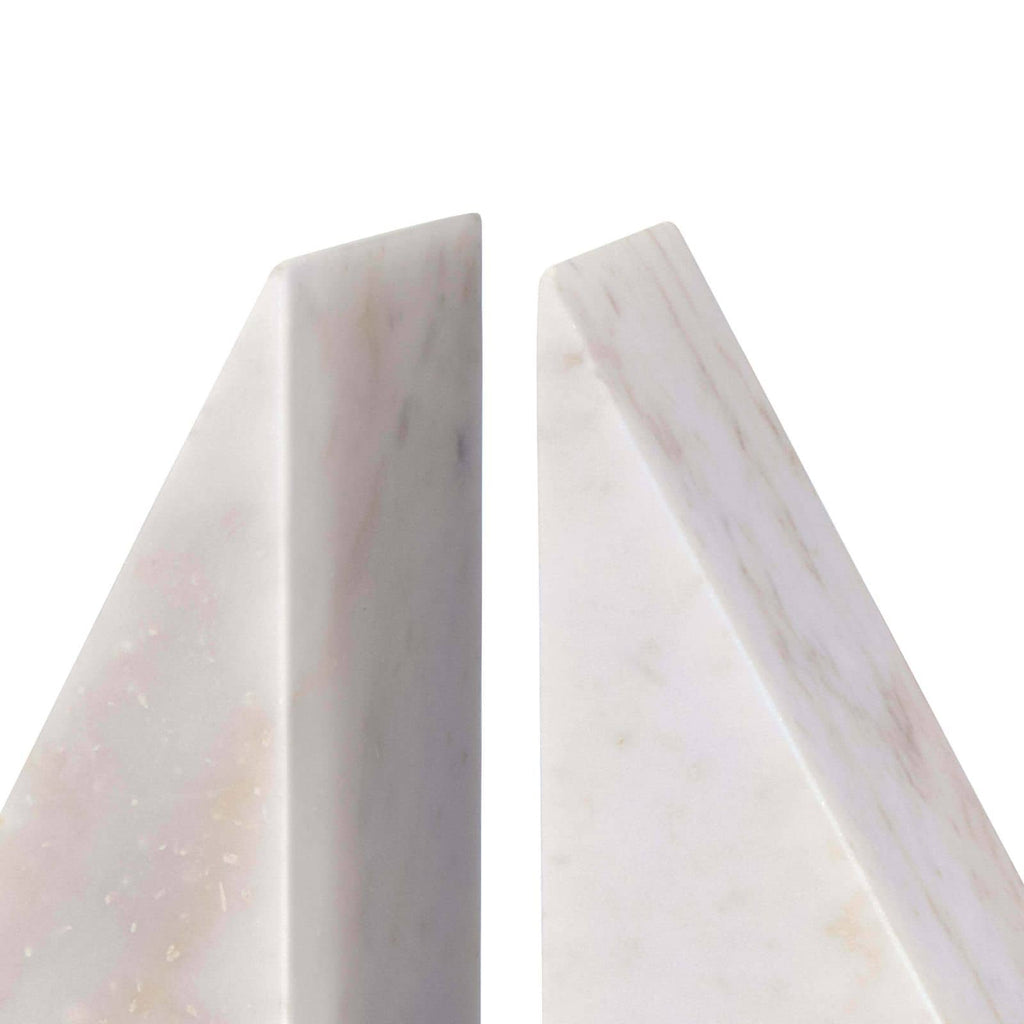 Othello Marble Bookends - White