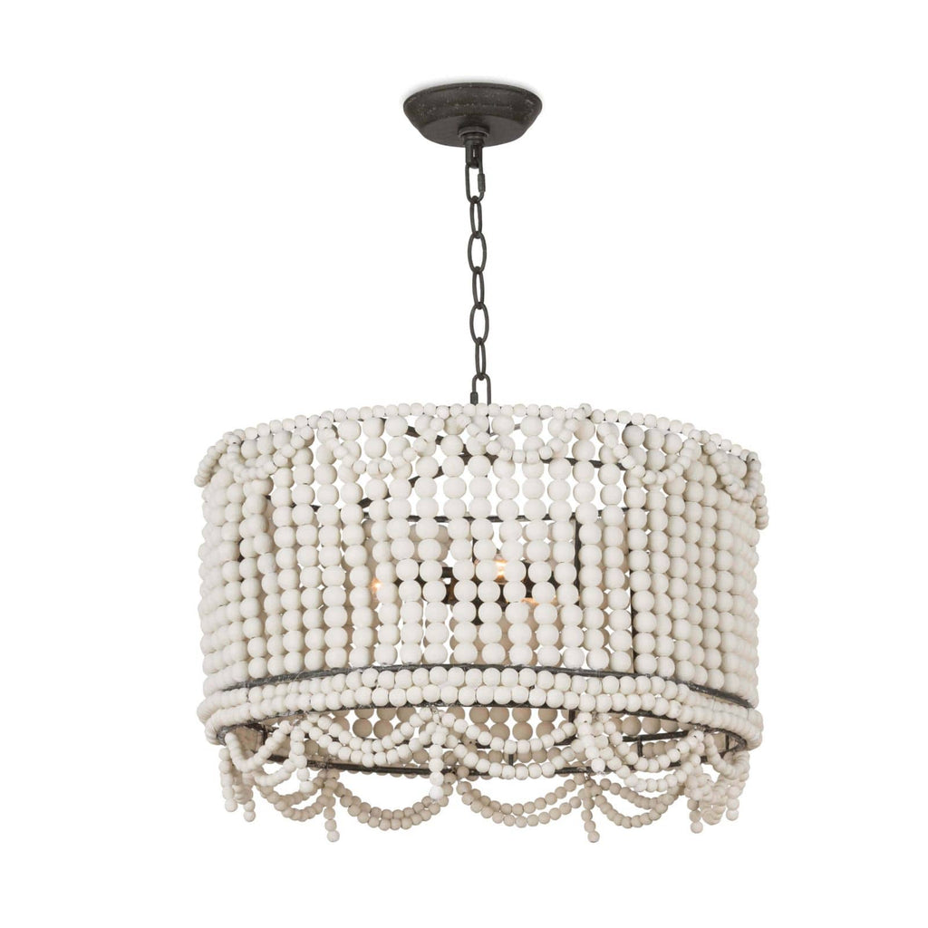 Malibu Drum Pendant - Weathered White