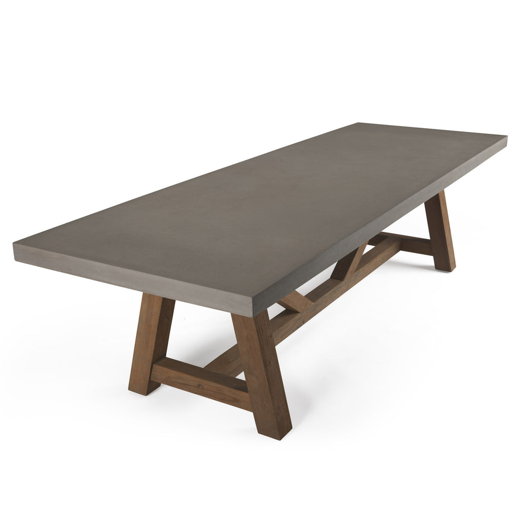 Raw Concrete Trestle Dining Table