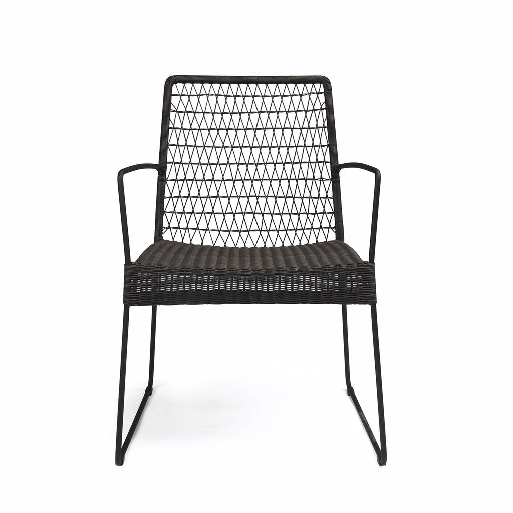 Edge Wicker Dining Arm Chair (Black)