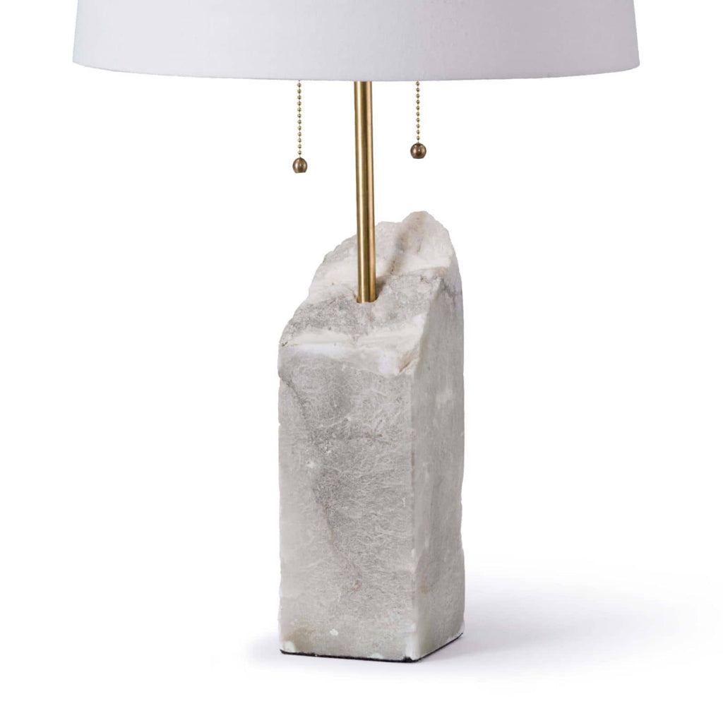 Square Raw Alabaster Table Lamp