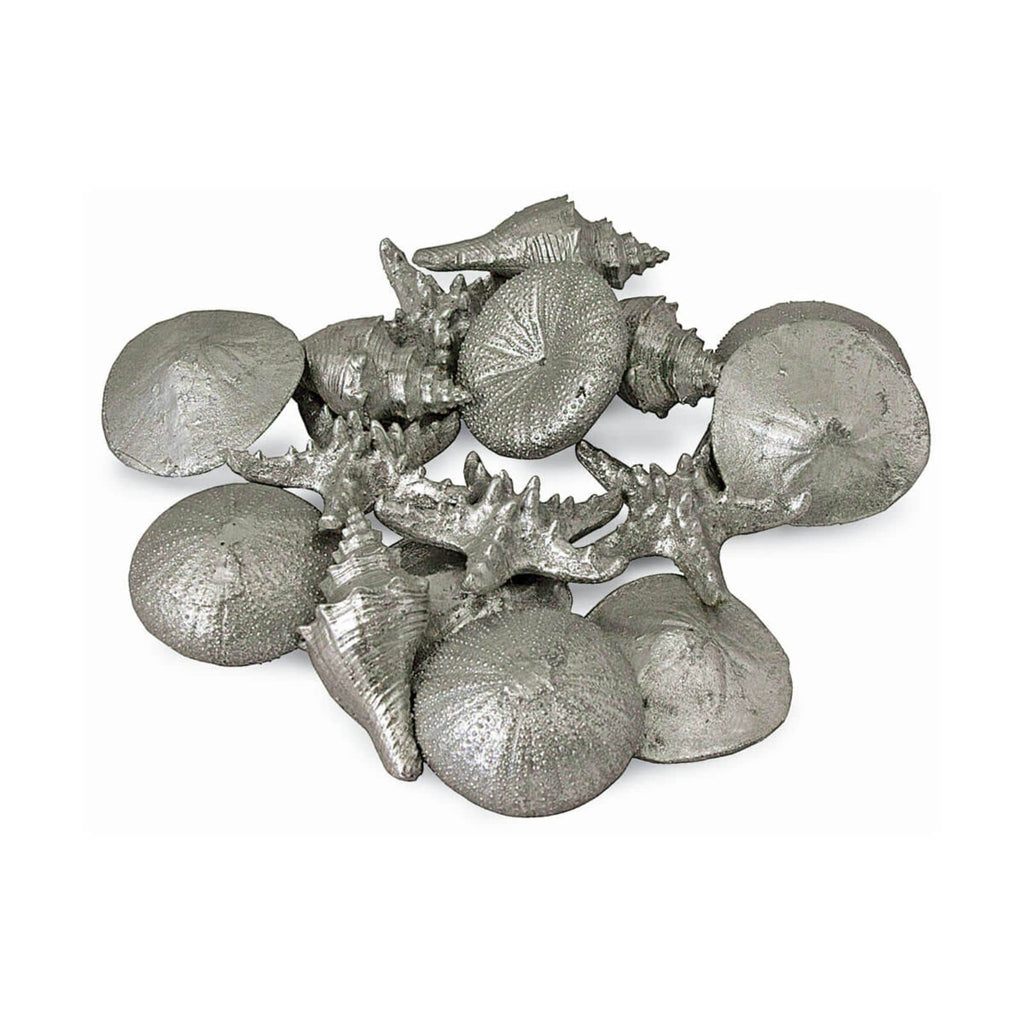 Assorted Mini Seashells Set of 12 - Silver