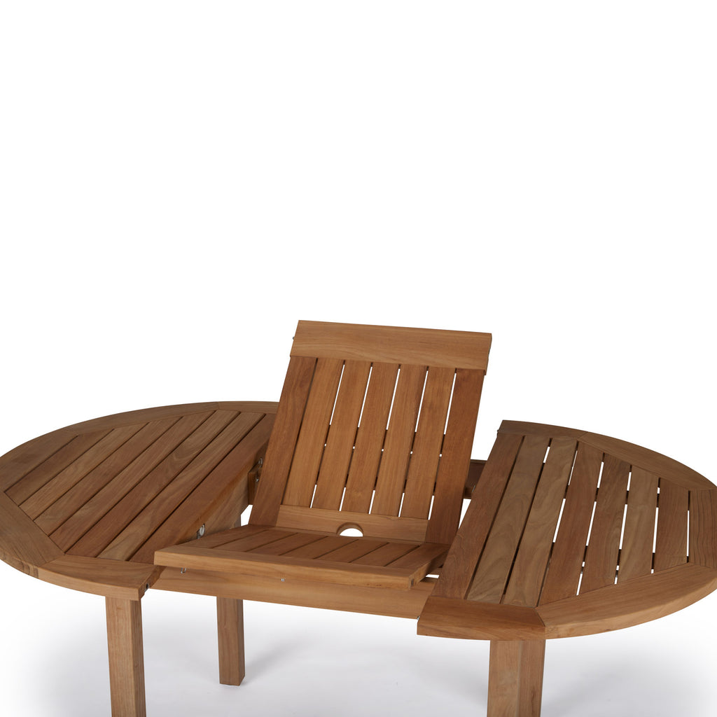 Nova Round Teak Extension Outdoor Dining Table