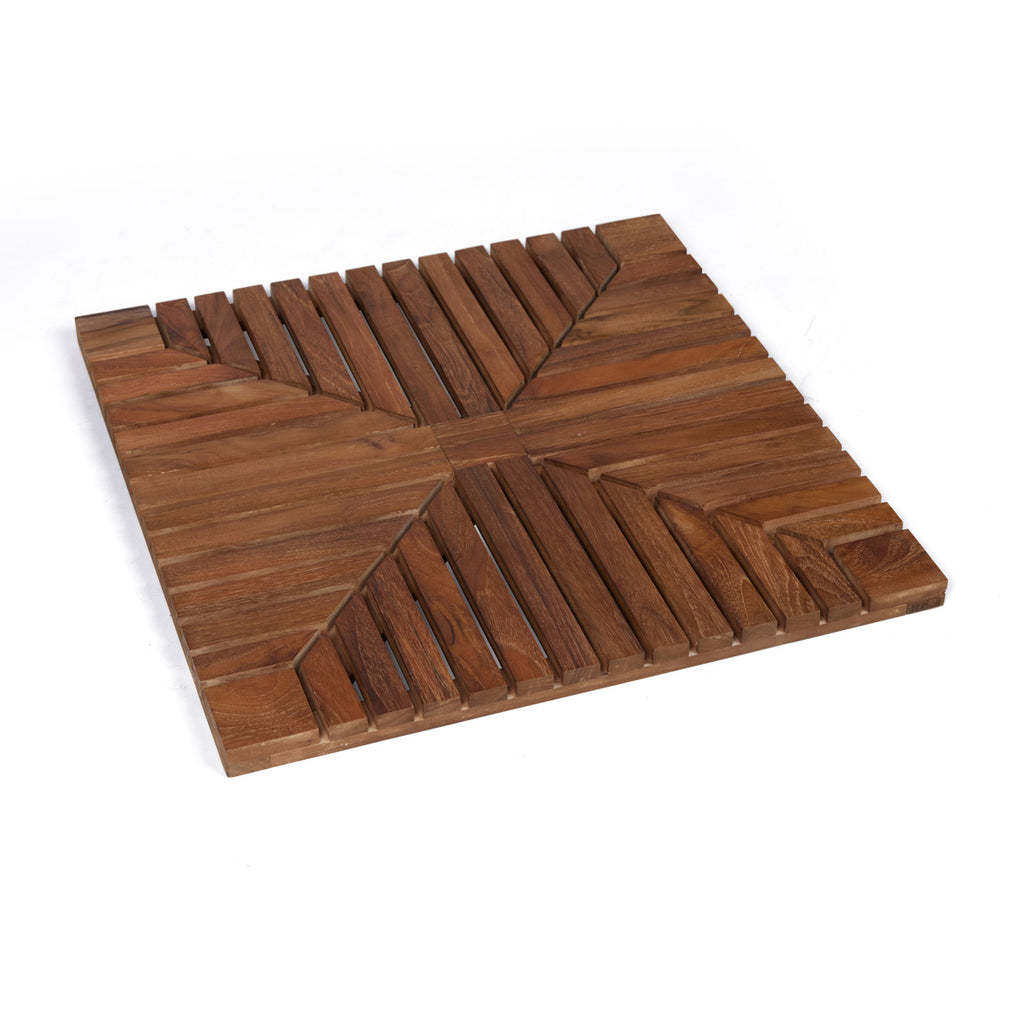 Teak Flooring Tiles Full Wood (Set of 4)