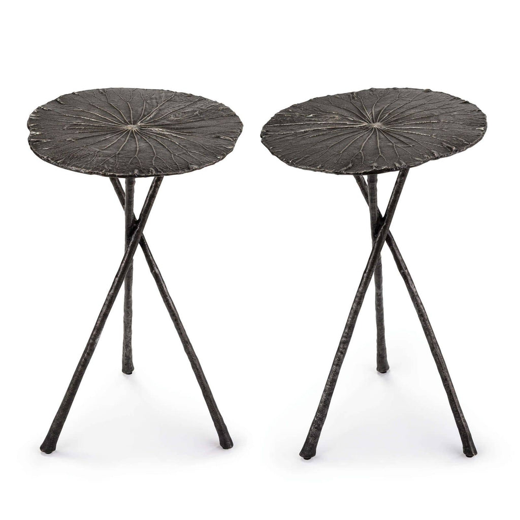 Lotus Table Small - Set of 2 Dark Nickel