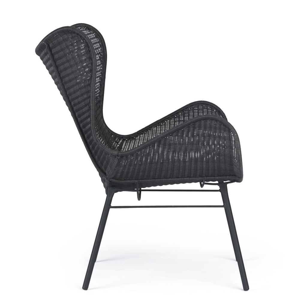 Nairobi Pure Wicker Wing Chair (Black)