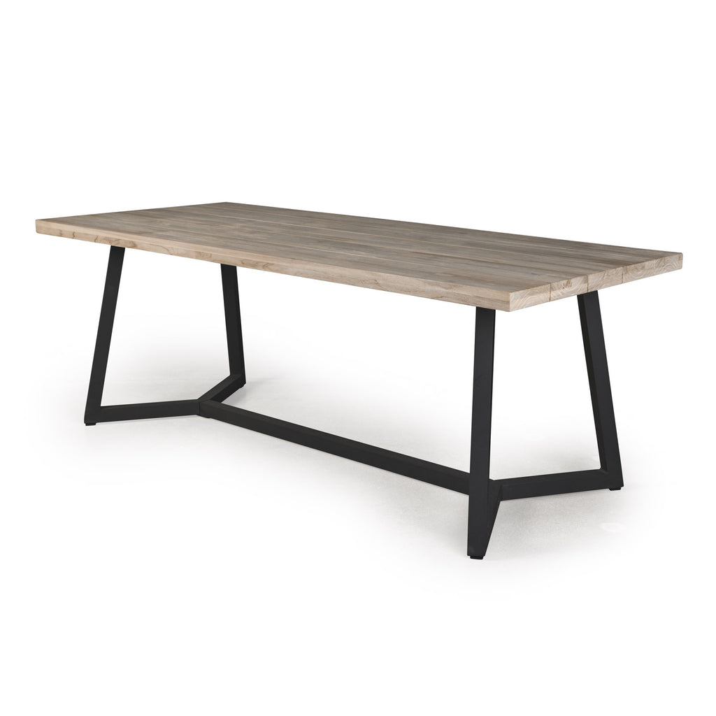 Jamie Outdoor Teak and Aluminum Dining Table